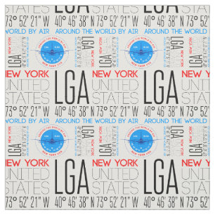 Tissu LGA, New York Voyage Le Monde Par Motif Aérien