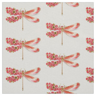 Tissu libellule de fleurs avec sakura de bijoux