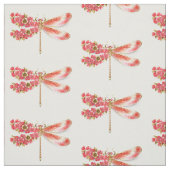 Tissu libellule de fleurs avec sakura de bijoux (Échantillon)