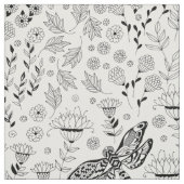 Tissu libellule et fleurs (Échantillon)