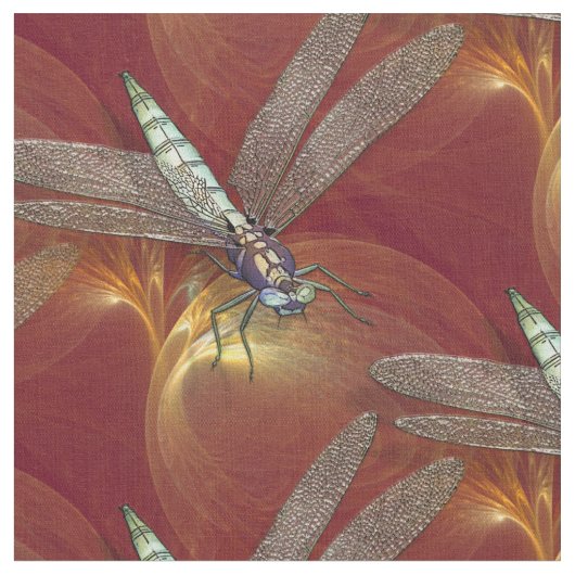 Tissu Libellules de danse (Fermer)