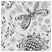 Tissu libellules et fleurs (fermé)