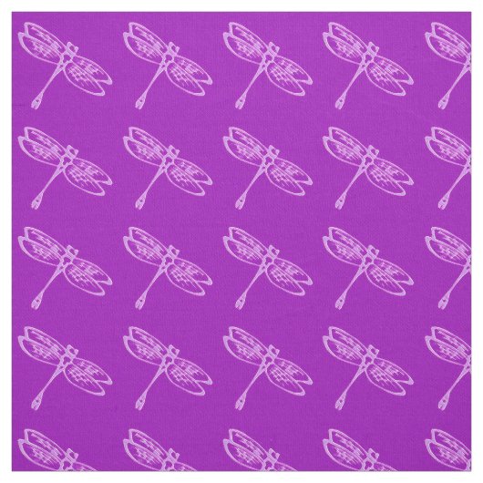 Tissu Libellules, orchidée pâle sur fond violet foncé (Échantillon)