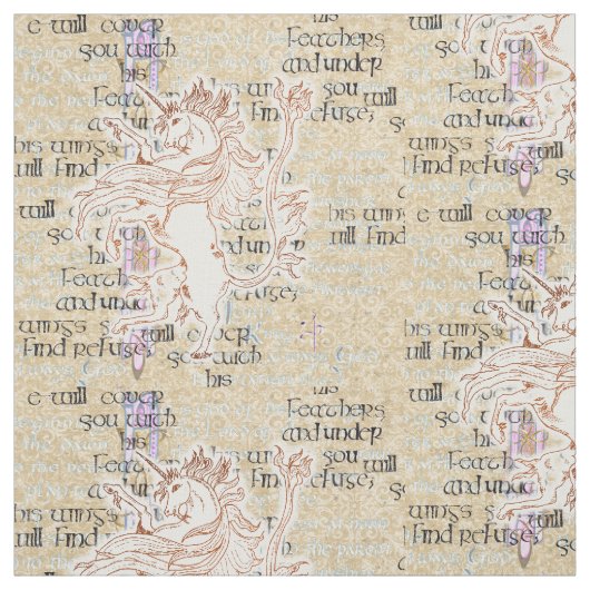 Tissu Licorne héraldique effrénée (Échantillon)