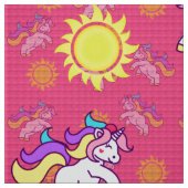 Tissu Licorne Rose (Échantillon)