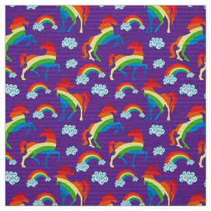 Tissu Licornes d'arc-en-ciel