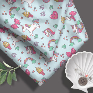 Tissu Licornes Volantes Arc-en-Ciel Kawaii ID381