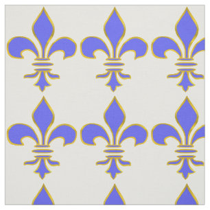 Tissu Light-blue Fleur de Lis Pattern