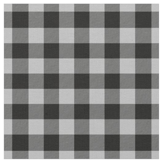 Tissu Light Grey & Black Plaid Gingham (Fermer)