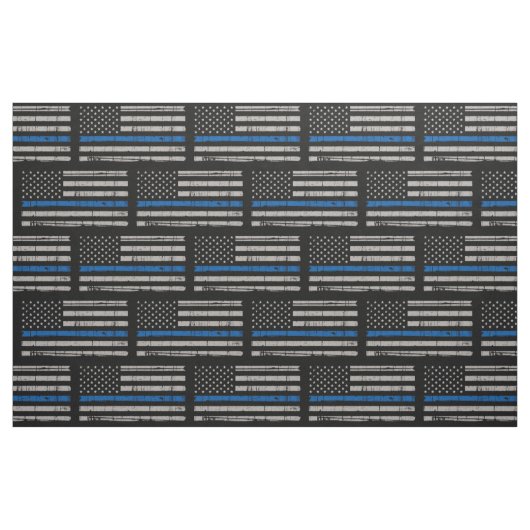 Tissu Ligne bleue mince de la police (Fat Quarter)