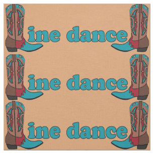 Tissu Ligne dansant les bottes et le texte de cowboy