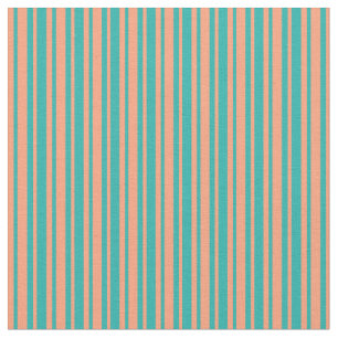 Tissu Ligne verte de la mer claire et Saumon clair