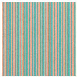 Tissu Ligne verte de la mer claire et Saumon clair