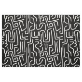 Tissu Lignes Abstraites 130318 - Blanc sur noir (Fat Quarter)