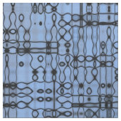 Tissu Lignes abstraites noires et de bleu (Fermer)