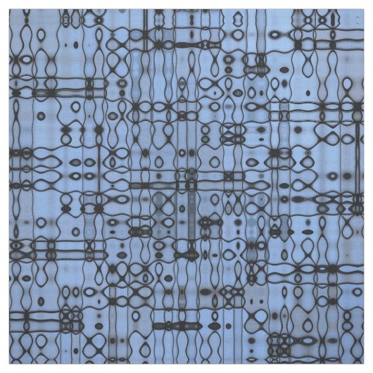 Tissu Lignes abstraites noires et de bleu (Échantillon)
