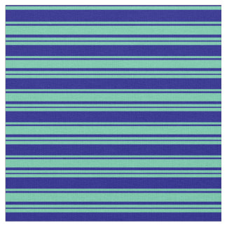 Tissu Lignes aquamarines et bleues