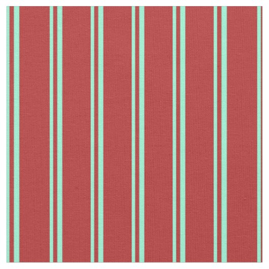 Tissu Lignes aquamarines et rouges (Fermer)