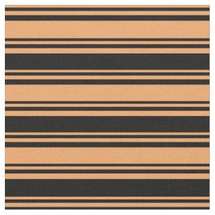 Tissu Lignes/bandes Brown et noires Motif