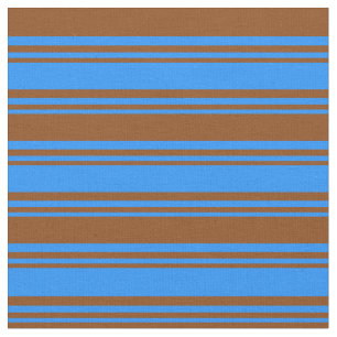 Tissu Lignes/bandes de couleur bleu et Brown Motif