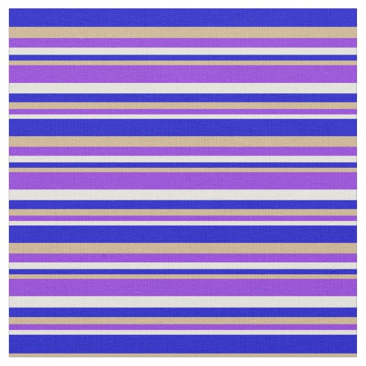 Tissu Lignes beige, violet, tan et bleu (Fermer)