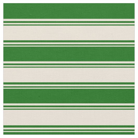 Tissu Lignes Bisque et Vert foncé (Fermer)