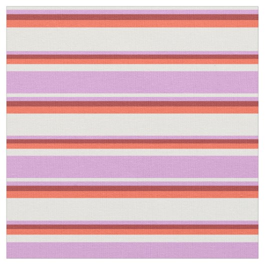 Tissu Lignes blanches, prunes, Brown et rouges (Fermer)