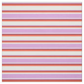 Tissu Lignes blanches, prunes, Brown et rouges (Échantillon)