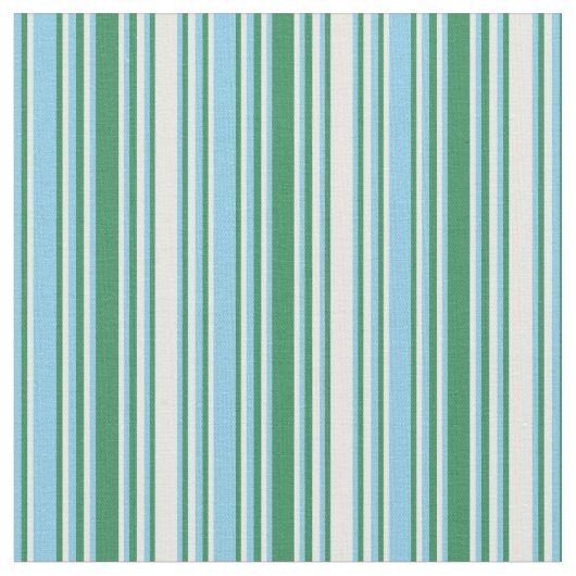 Tissu Lignes blanches, vertes et bleues Sky (Fermer)