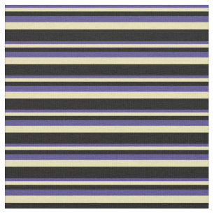 Tissu Lignes bleu ardoise foncée, brune et noire