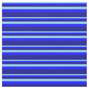 Tissu Lignes bleu ciel clair, bleu et bleu foncé