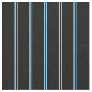 Tissu Lignes bleu ciel clair et noir