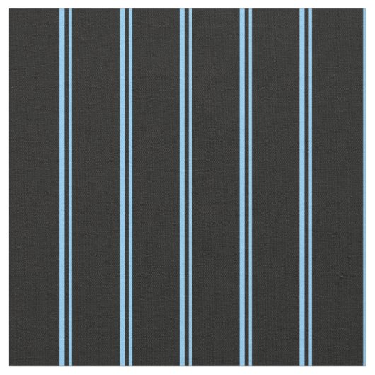 Tissu Lignes bleu ciel clair et noir (Fermer)