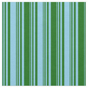 Tissu Lignes bleu ciel et vert foncé