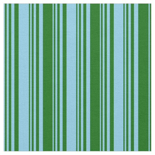 Tissu Lignes bleu ciel et vert foncé (Fermer)