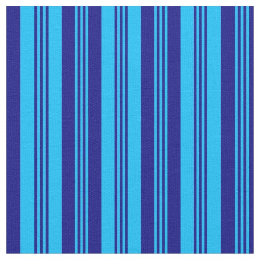 Tissu Lignes bleu ciel profond et bleu (Fermer)