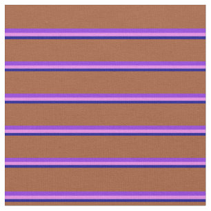 Tissu Lignes bleu foncé, violet, violet et sienne