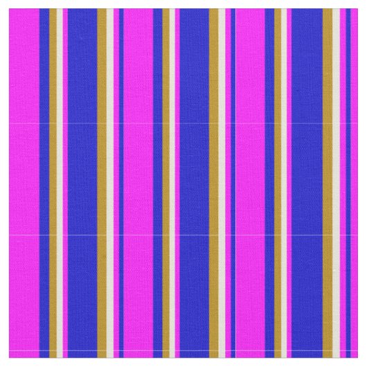 Tissu Lignes bleu, Fuchsia, beige et or foncé (Fermer)