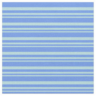 Tissu Lignes bleu poudre et bleu fleur