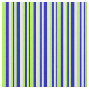 Tissu Lignes bleu, vert clair et blanc