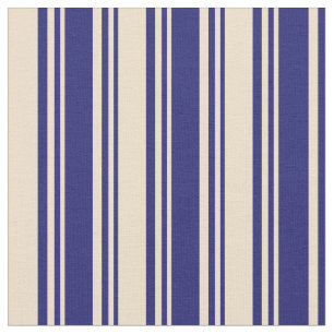 Tissu Lignes bleues et bronzées de minuit