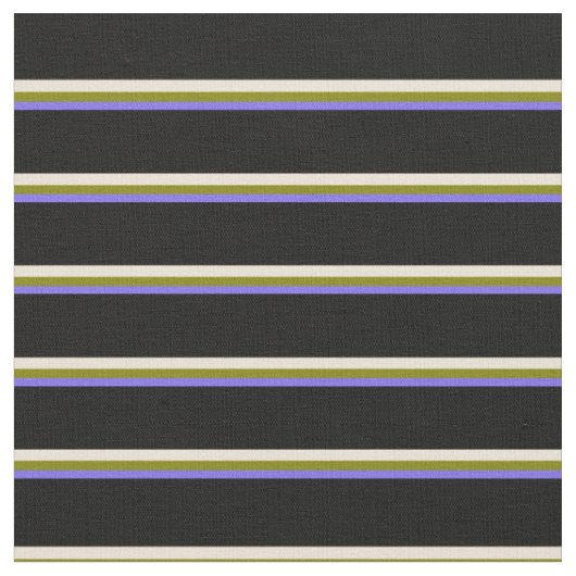 Tissu Lignes bleues, vertes, bisques et noires (Fermer)
