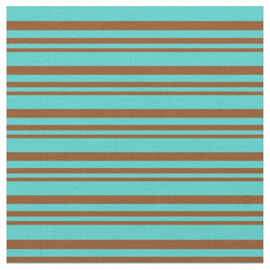 Tissu Lignes Brown et turquoise (Fermer)