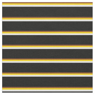 Tissu Lignes Brown, jaunes, blanches et noires