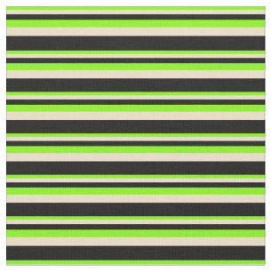 Tissu Lignes Chartreuse, Tan & Noir