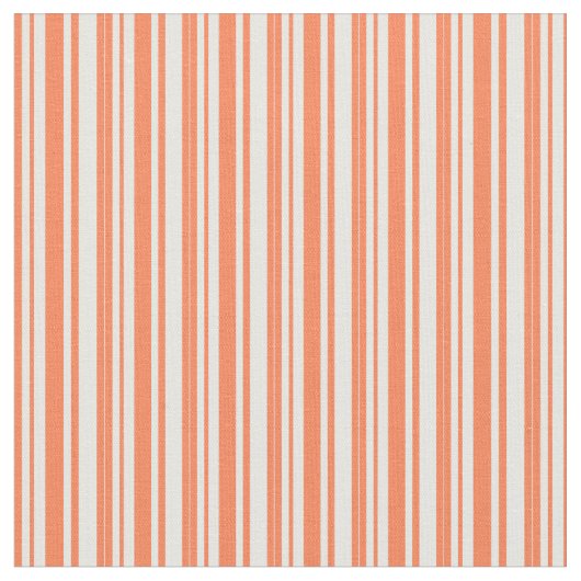 Tissu Lignes corail et blanc (Fermer)