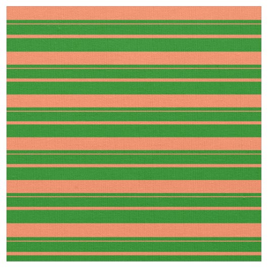 Tissu Lignes corail et vert (Fermer)