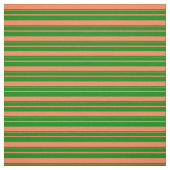Tissu Lignes corail et vert (Échantillon)