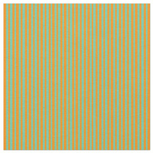 Tissu Lignes couleur Aquamarine et orange foncé