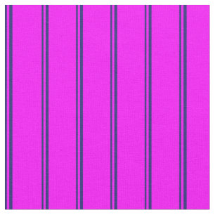 Tissu Lignes couleur bleu et Fuchsia de minuit